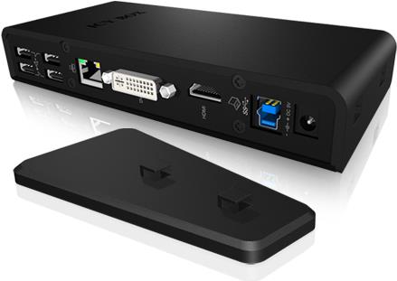 ICY BOX IB-DK2241AC 11-in-1 Dockingstation USB 3.2 Gen 1 HDMI DVI Gigabit Ethernet Schwarz