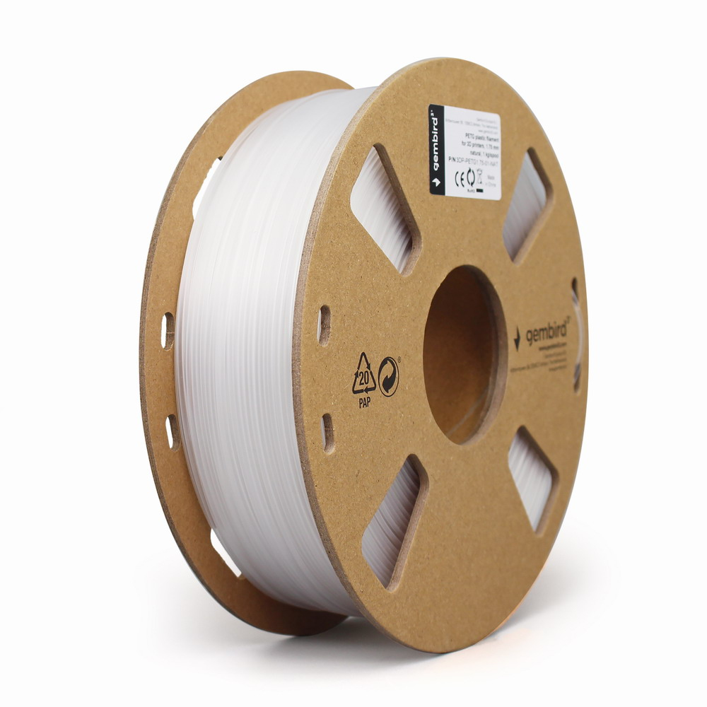 Gembird PETG-Filament 1,75 mm 1 kg Weiß