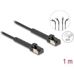 Delock RJ45 Slim Netzwerkkabel Cat.6A U/FTP winkelbar schwarz 1 m (80934)