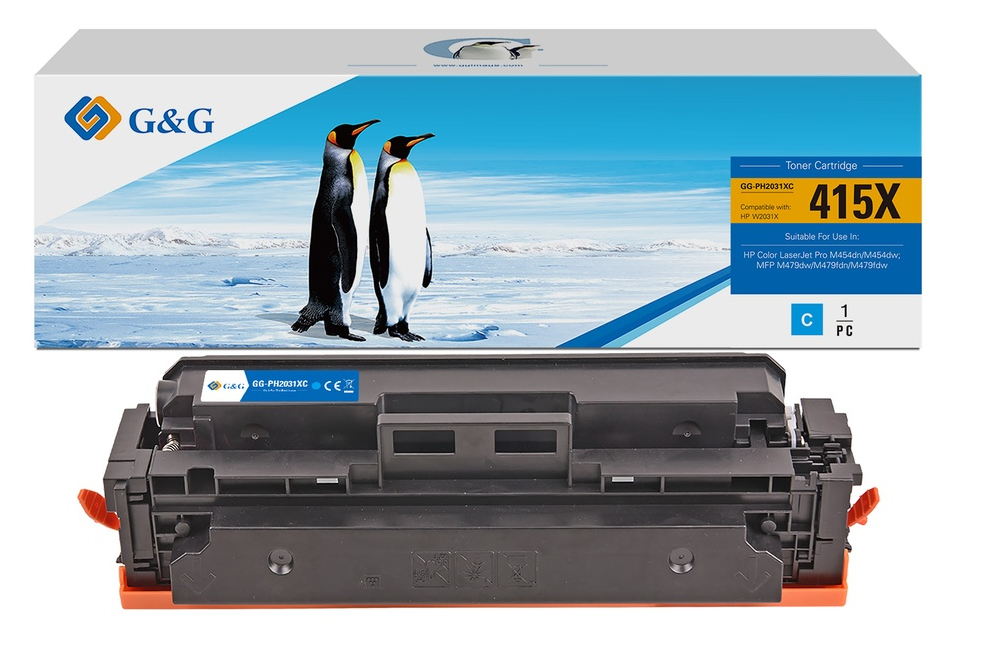 G&G XL Toner kompatibel mit HP 415X / W2031X Cyan