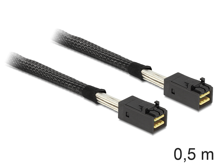 Delock Internes SAS-Kabel Mini SAS HD x 4 SFF-8643 0,5 m Schwarz