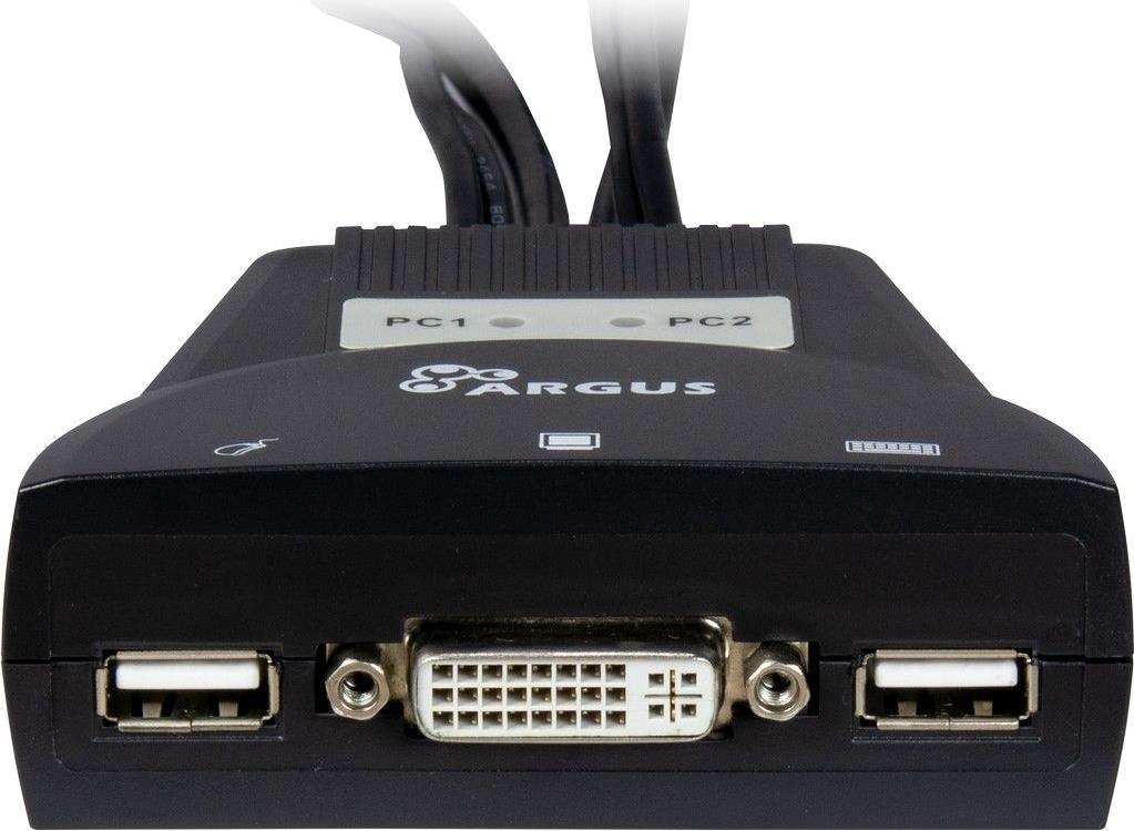 Inter-Tech KVM-LS-21DA DVI Tastatur/Video/Maus (KVM)-Switch Schwarz (88887188)