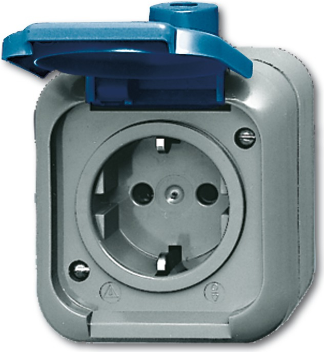 Busch Jaeger 2083-0-0368 Steckdose CEE 7/3 Blau - Grau (2083-0-0368)