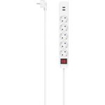 Hama Steckdosenleiste, 5-fach, USB-A 17W, Schalter, 1,4 m, Weiß (00223183)