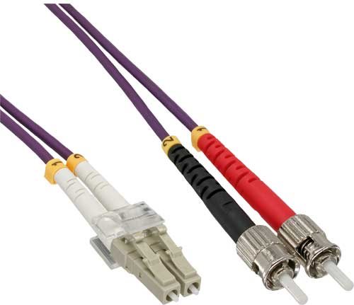 InLine® LWL Duplex Kabel, LC/ST 50/125µm, OM4, 1m (88501P)