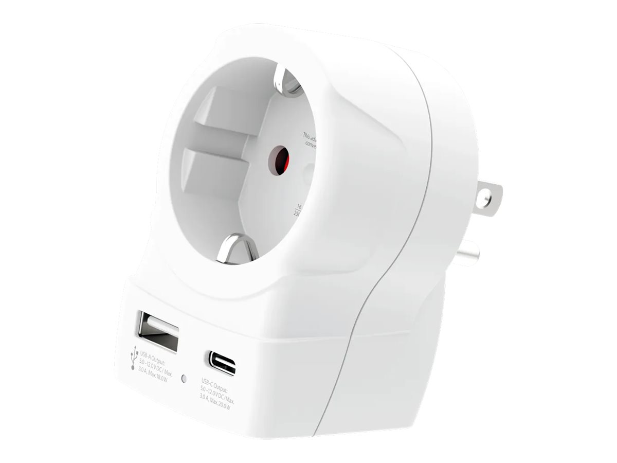 SKROSS Europe to US USB AC20PD Reiseadapter USB-C 20 W Weiß