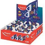 Maped Kunststoff-Radierer Pyramide PIXEL PARTY, 24er Display weiß, phtalat- & PVC-frei, dreieckiger Querschnitt, - 24 Stück (119523)