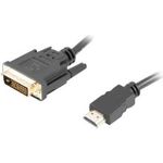 Lanberg CA-HDDV-20CU-0018-BK Videokabel-Adapter 1,8 m HDMI Typ A (Standard) DVI-D Schwarz (CA-HDDV-20CU-0018-BK)