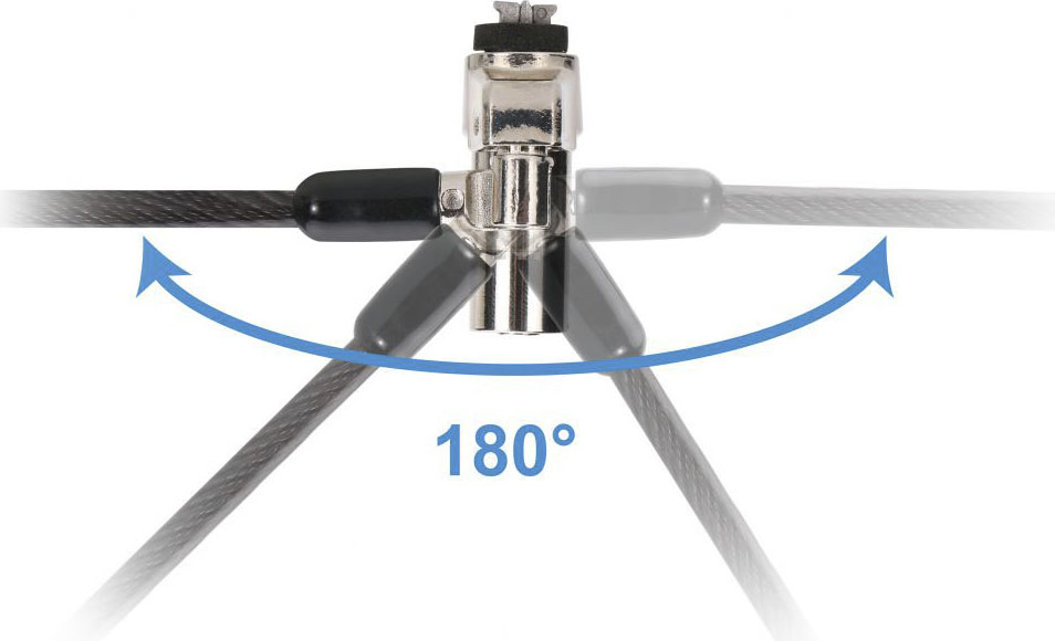 Conceptronic CUSTODIO02BN Sicherheitskabelschloss mit Schlüssel, Nano-Slot, 1,8 m, Schwarz