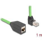 Delock RJ45 Netzwerk Verlängerungskabel Cat.6A Stecker oben gewinkelt zu Buchse SF/UTP (80883)
