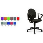 Topstar Profi-Bürodrehstuhl "TOP PRO 2,50cm (1"), Stoffbezug: schwarz Rückenlehne mit integrierter Lendenwirbelstütze, Permanent- (T100 G20)