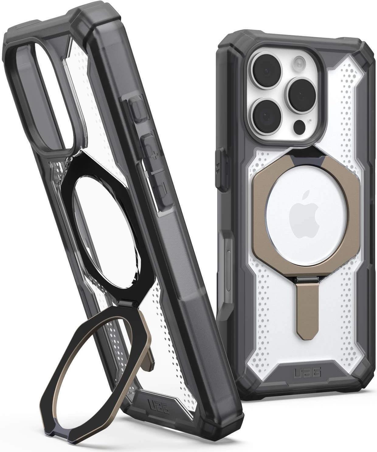 UAG Urban Armor Gear Plasma XTE MagSafe Kickstand Case | Apple iPhone 16 Pro | ash (transparent)/titan | 114474113136 (114474113136)