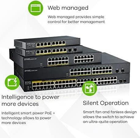 Zyxel GS1900-48 Smart Switch 48-Port Gigabit L2 Rackmount Schwarz