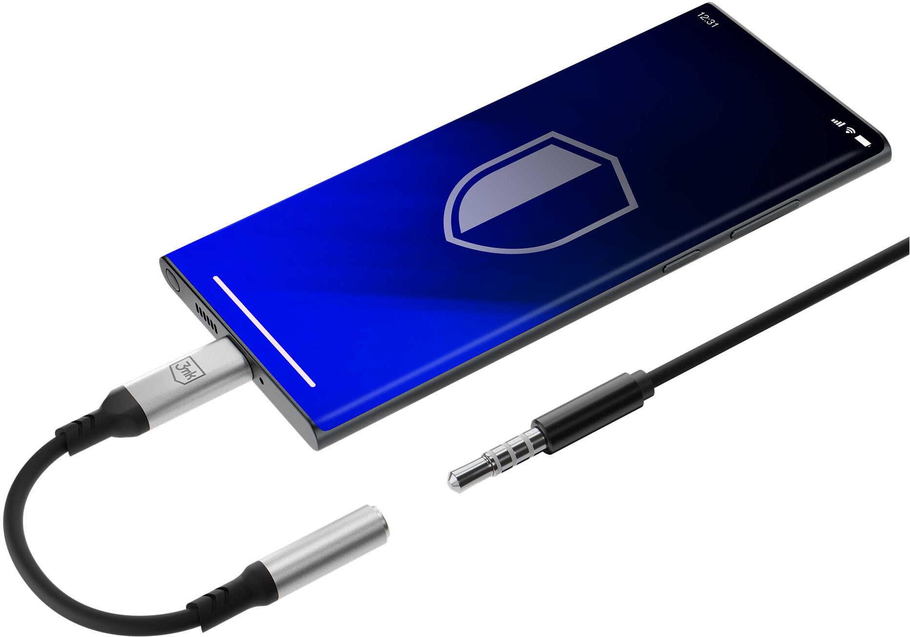 3MK Jack 3.5 mm USB Kabel Silber