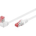 Goobay CAT 6 Patchkabel 1x 90° gewinkelt, S/FTP (PiMF), Weiß, 0.25 m - Rastnase oben, LSZH halogenfrei, Kupfer (51548)