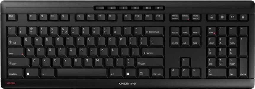 CHERRY STREAM KEYBOARD WIRELESS - Kabellose Tastatur - US International - 2.4 GHz - Schwarz