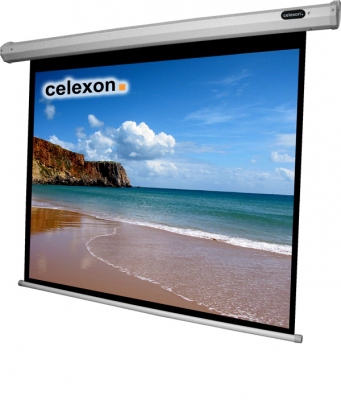 Celexon Economy Motorleinwand 200x150 cm (98") 4:3 Schwarz, Weiß