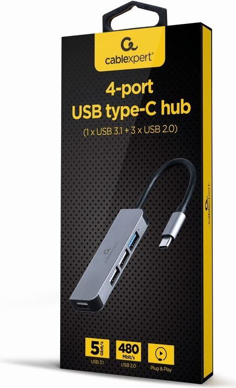 Gembird UHB-CM-U3P1U2P3-01 Notebook-Dockingstation & Portreplikator Kabelgebunden USB 3.2 Gen 1 (3.1 Gen 1) Type-C Silber (UHB-CM-U3P1U2P3-01)