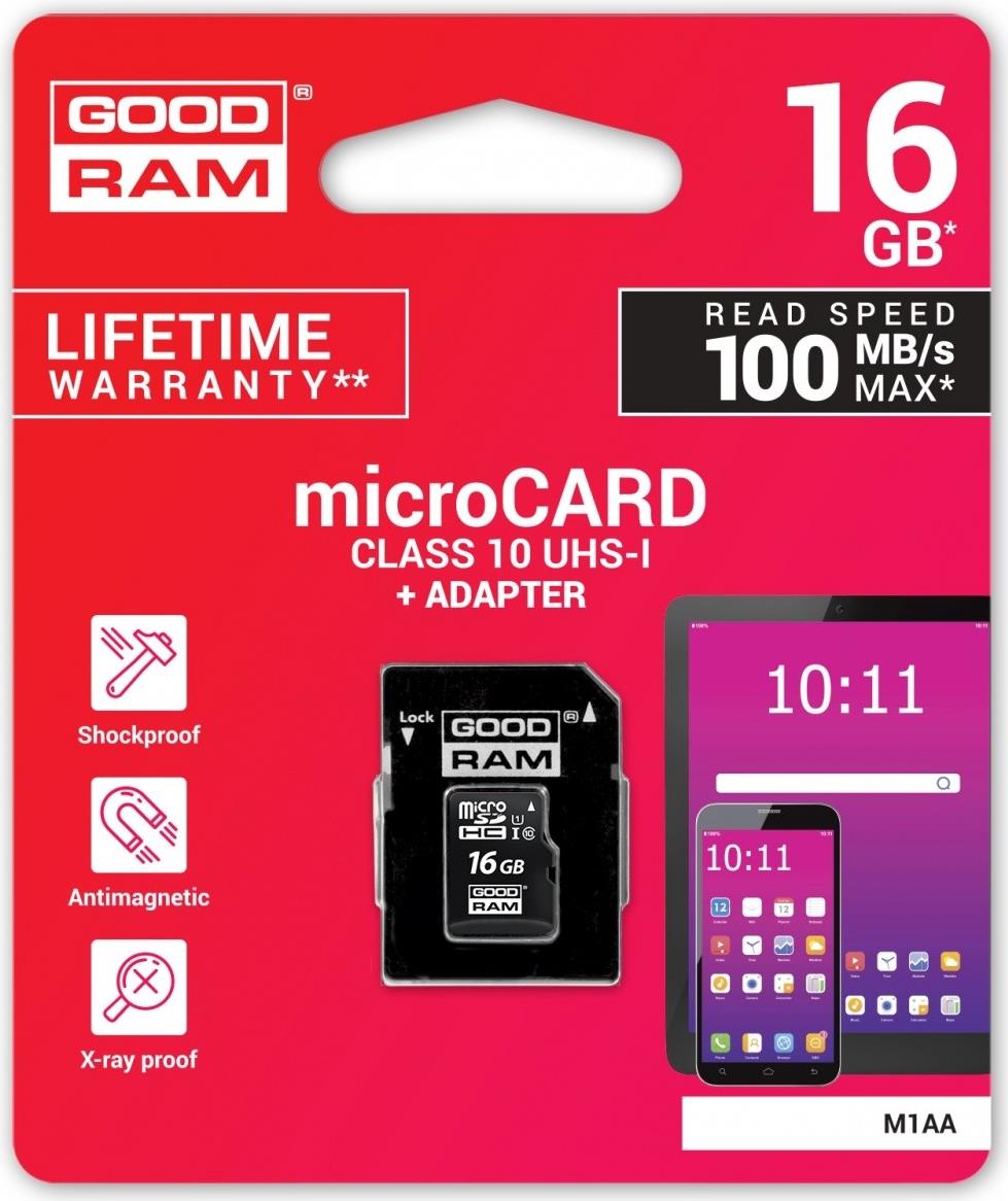 Goodram M1AA-0160R12 Speicherkarte 16 GB MicroSDHC Klasse 10 UHS-I (M1AA-0160R12)
