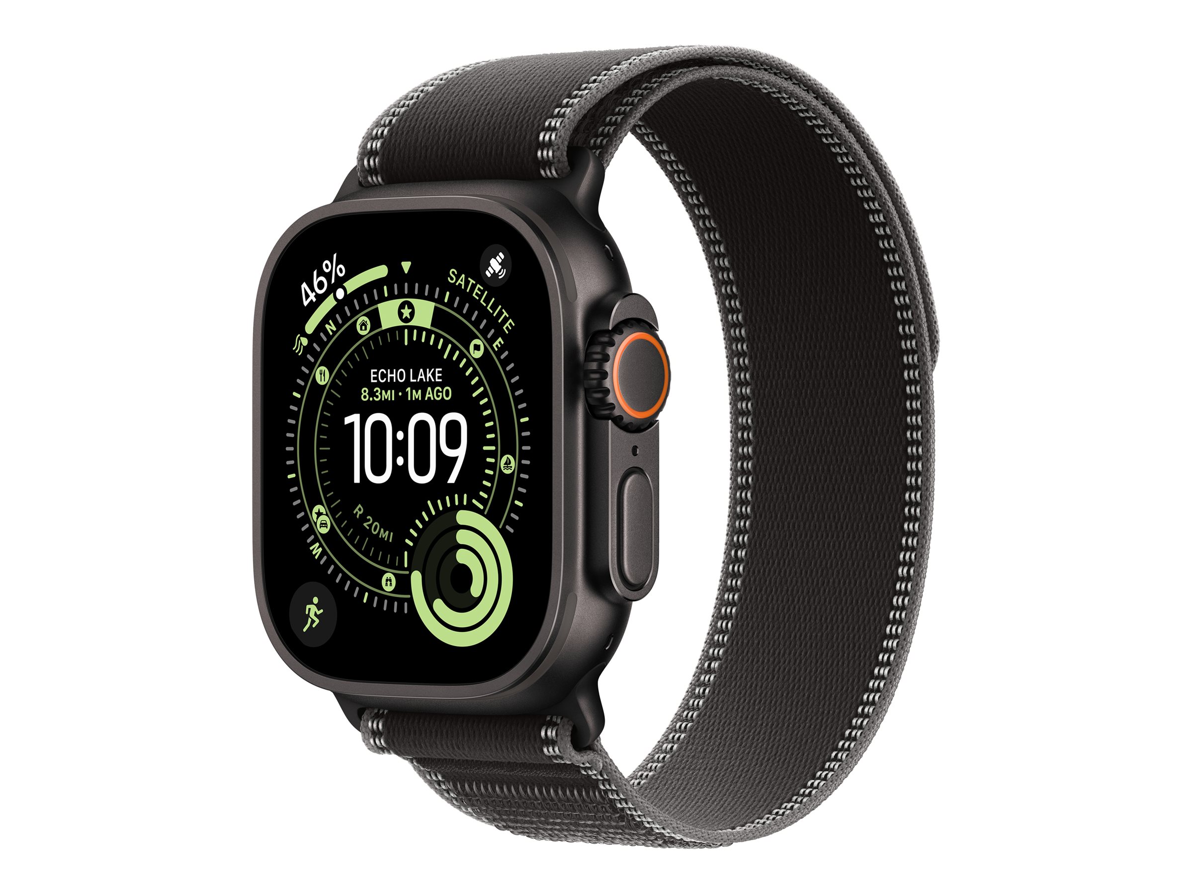 Apple Trail Loop Armband 49 mm M/L Schwarz, Holzkohle