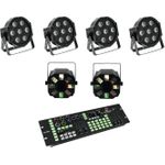 EUROLITE Set 4x LED SLS-7 HCL Floor + 2x LED FE-700 + DMX LED Color Chief Controller (20000434)