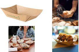 NATUREStar Snackschale Tasty, 1.200 ml, 235 x 170 x 57 mm braun, aus Kraftpapier, Innenseite PE-beschichtet, stabil - 1 Stück (417590)