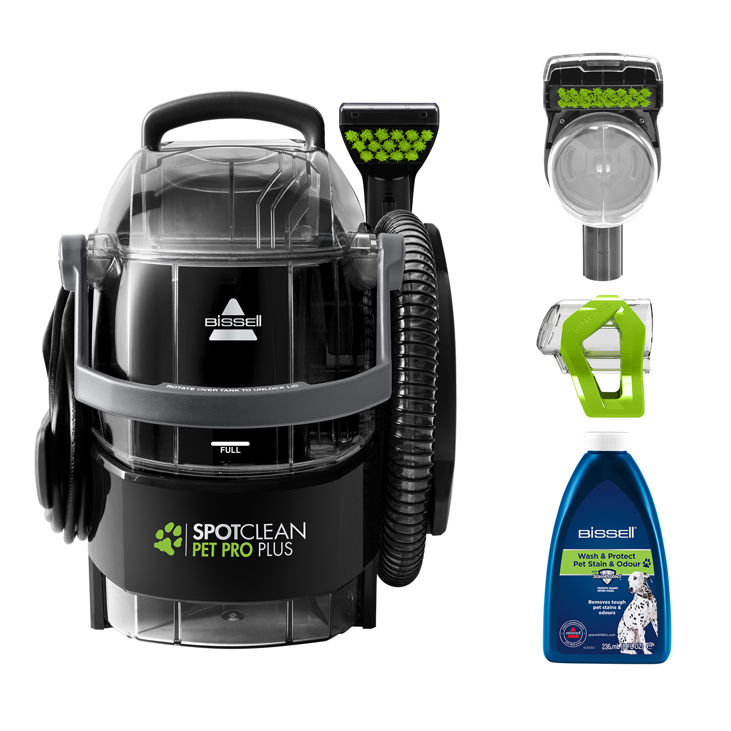Bissell SpotClean Pet Pro Plus Tragbarer Fleckenreiniger 750 W 2,8 L/2,2 L Schwarz, Transparent
