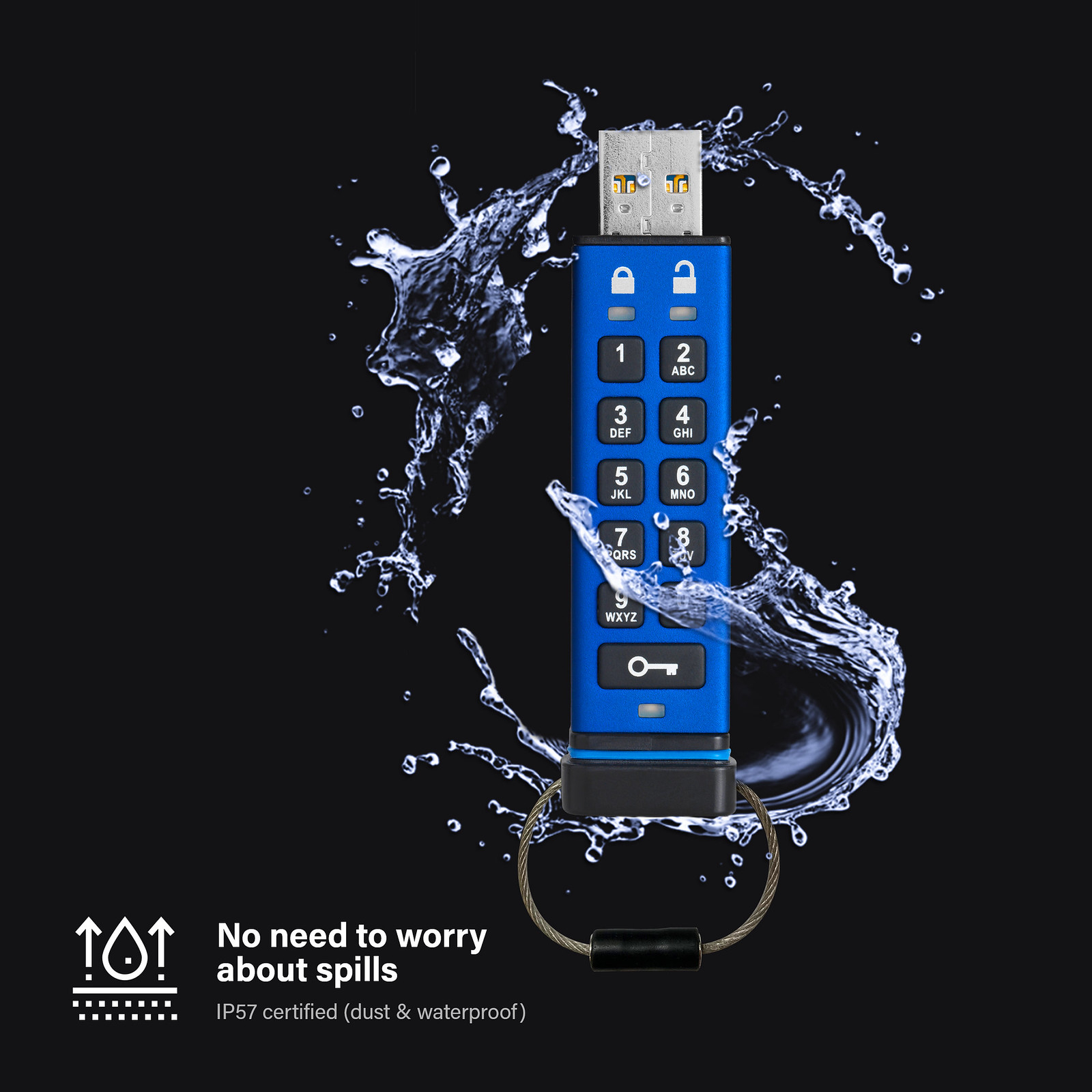 iStorage datAshur Pro 128 GB USB 3.0 Blau