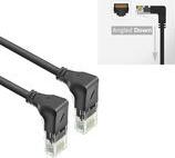 ACT Black 0.15 meters U/UTP CAT6A LSZH Slimline patch cable with RJ45 connectors 90? angled down to 90? angled down (DD5930)