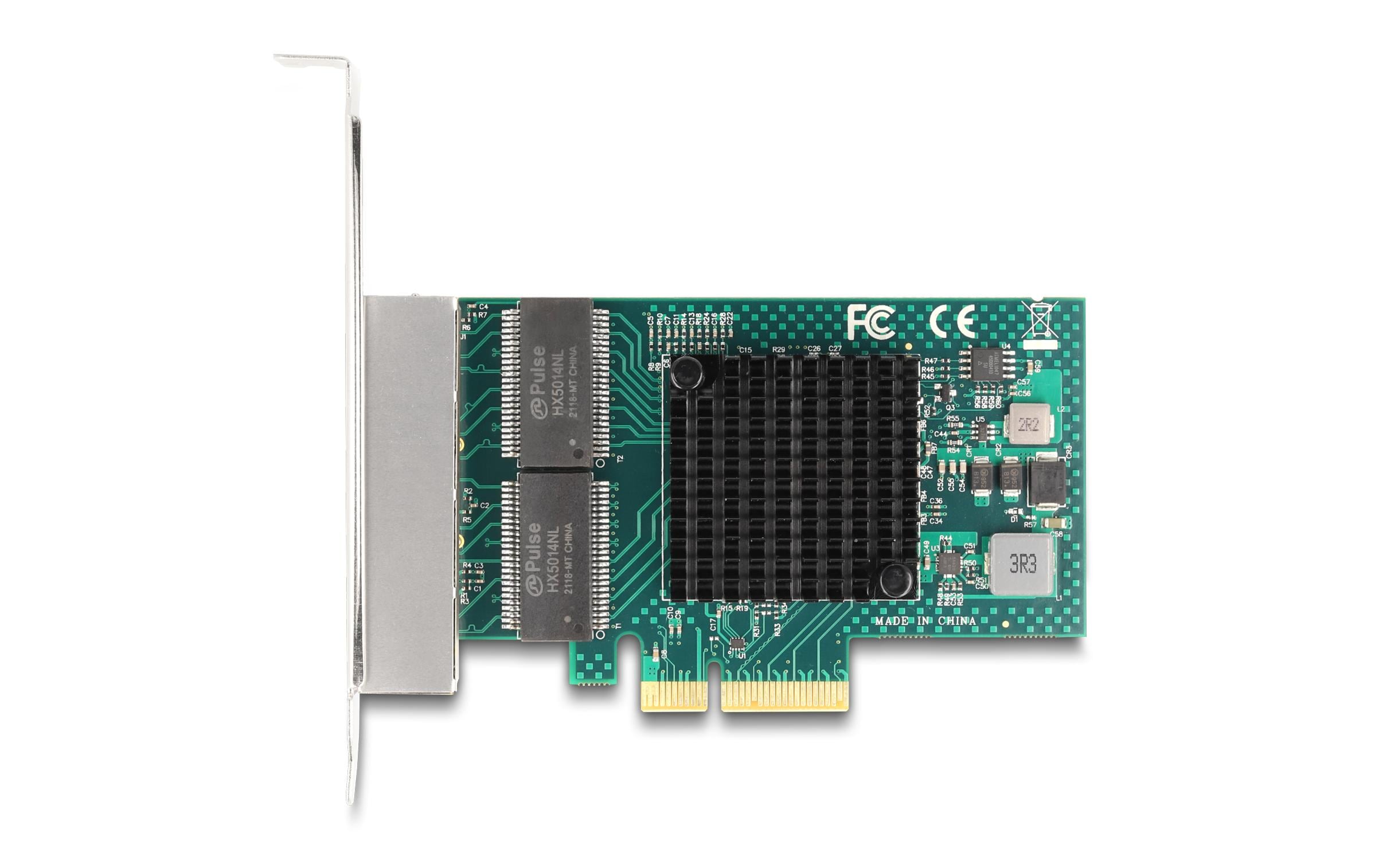 Delock 88208 Netzwerkkarte PCI Express x4 4x RJ45 Gigabit LAN Low-Profile Grau