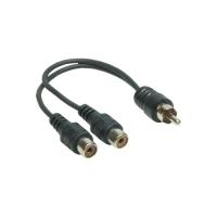Audio Adapterkabel 1 x Cinch St an 2 x Cinch Bu, ca. 0,2m, Good Connections® (5901-KA)