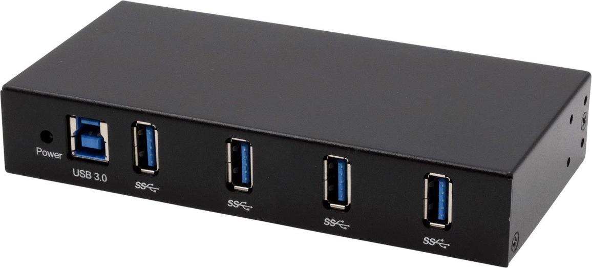 EXSYS EX-11234HMS-2 4 Port USB 3.2 Gen 1 HUB, Din-Rail Kit und Wand VIA VL817_Q7S Chipsatz (EX-11234HMS-2)