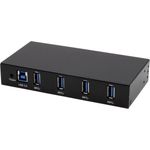 EXSYS EX-11234HMS-2 4 Port USB 3.2 Gen 1 HUB, Din-Rail Kit und Wand VIA VL817_Q7S Chipsatz (EX-11234HMS-2)
