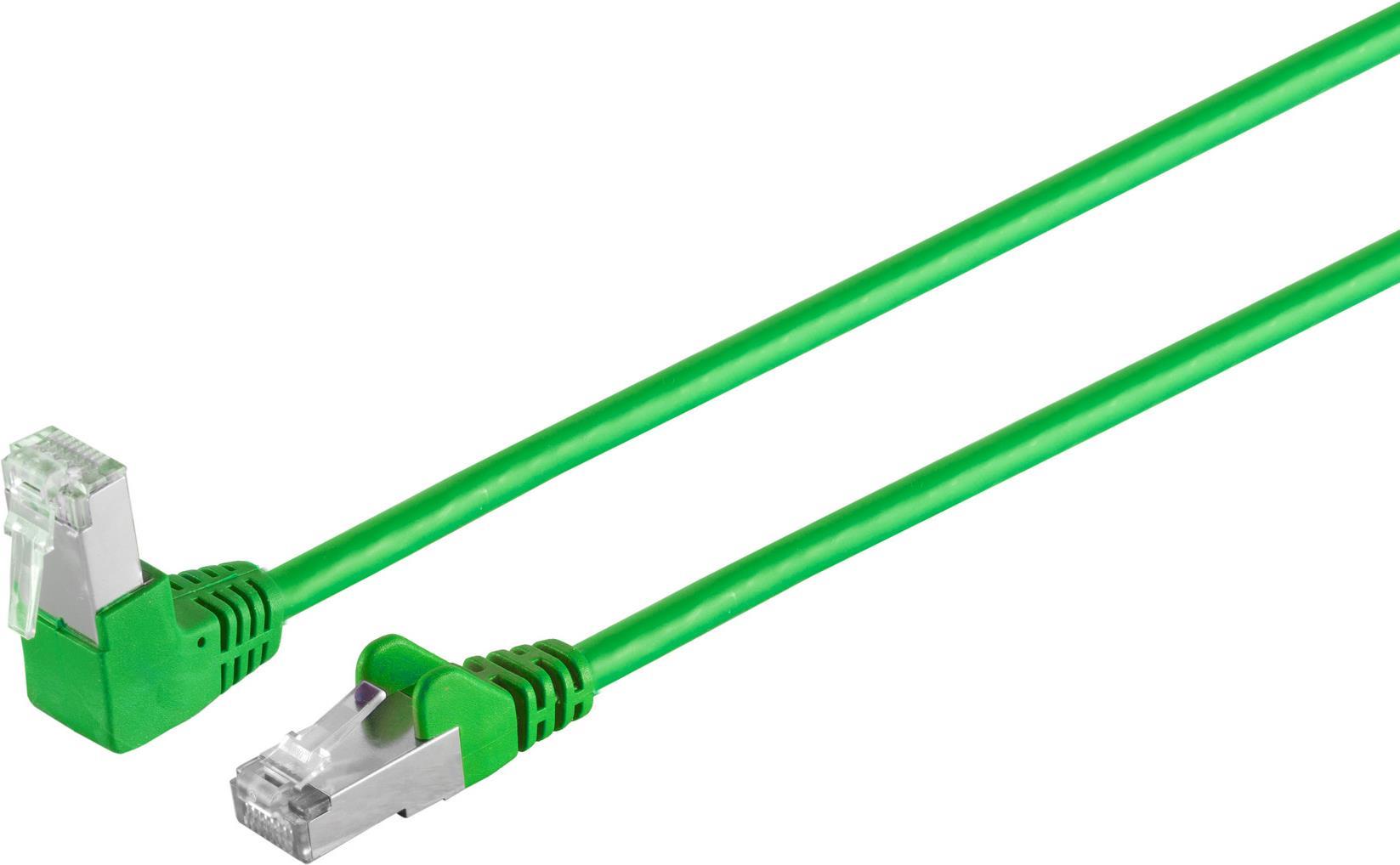 S/CONN maximum connectivity Netzwerkkabel-Patchkabel, cat 6, S/FTP, PIMF, Winkel-gerade, grün, 1,0m (08-64023)