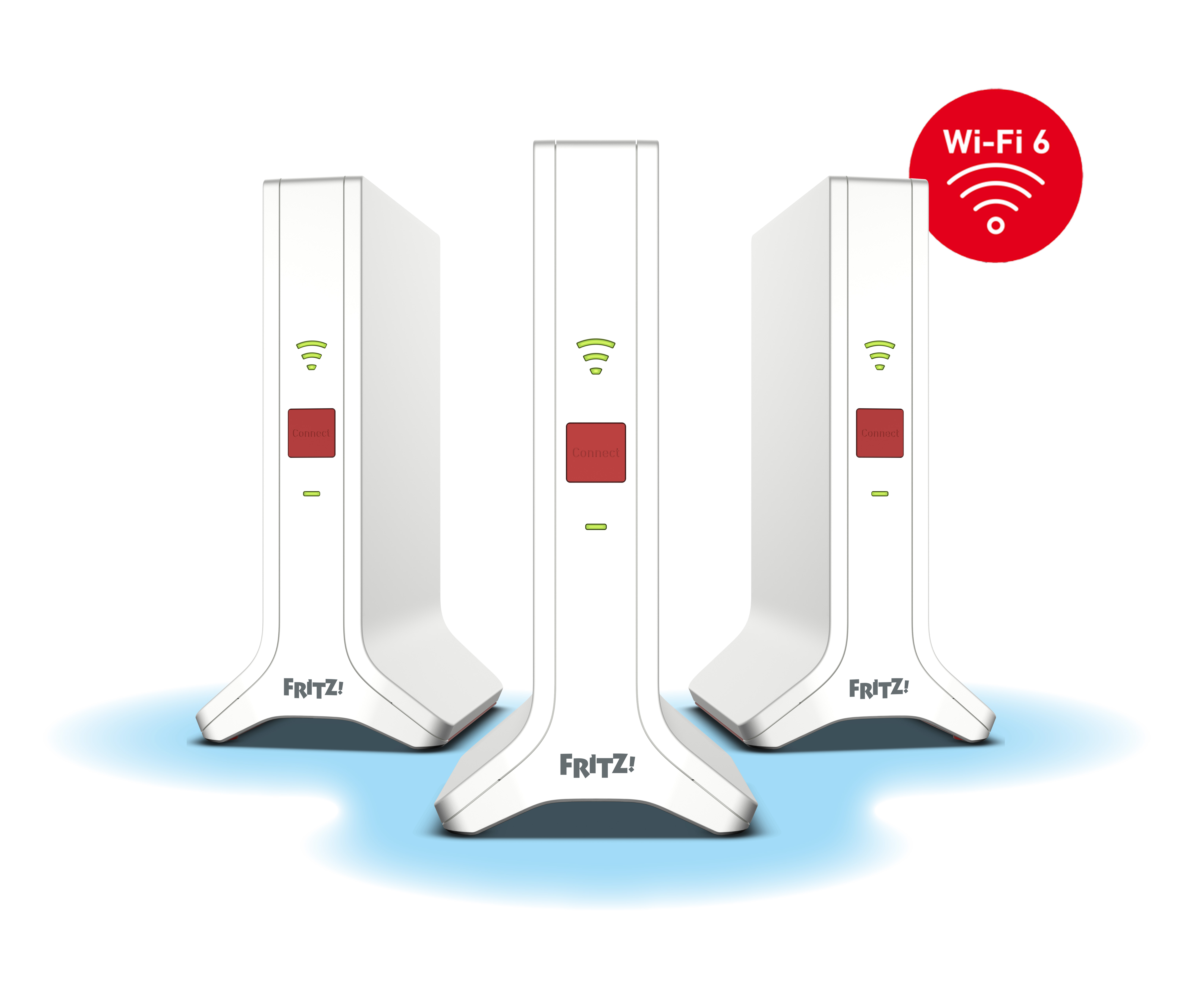 AVM FRITZ!Mesh Set 4200 Wi-Fi 6E 4,2 Gbps Rot, Weiß