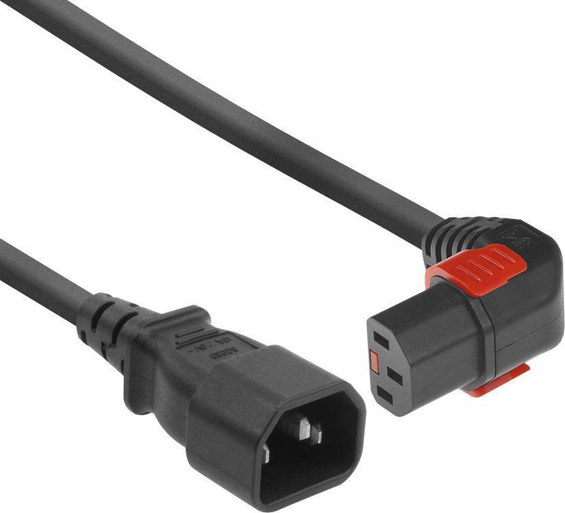 ADVANCED CABLE TECHNOLOGY ACT Powercord C14 - C13 IEC Lock (down angled) black 1 m, PC2044 (AK5267)