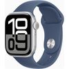 Apple Watch Series 10 GPS 42mm Silver Aluminium Case mit Denim Sport Band - S/M (MWWA3QF/A)