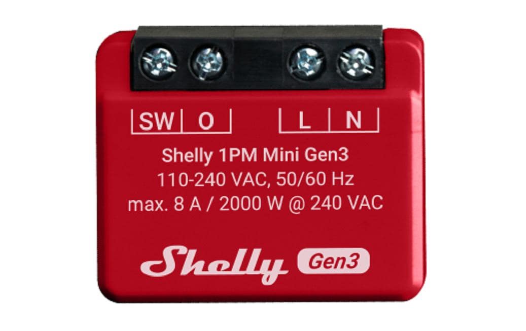 Shelly Plus 1PM Mini Gen3 Schaltaktor 8 A WLAN Bluetooth