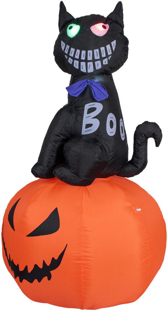 EUROPALMS Halloween Aufblasbare Figur Katze mit Kürbis, 183cm (83316152)