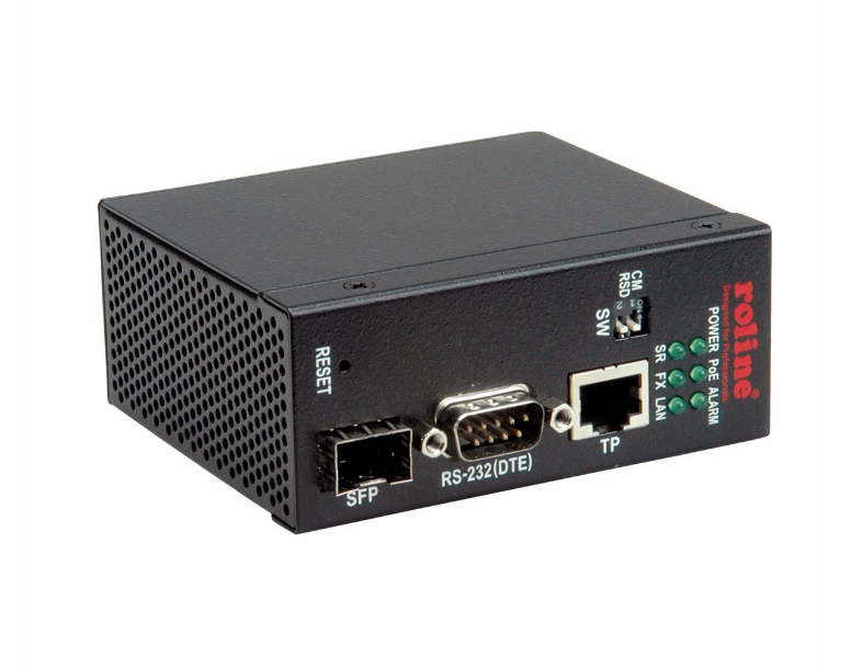 ROLINE Industrie Konverter 21.13.1138 Medienkonverter 100 Mbit/s Multi-Modus RJ-45 SFP Schwarz