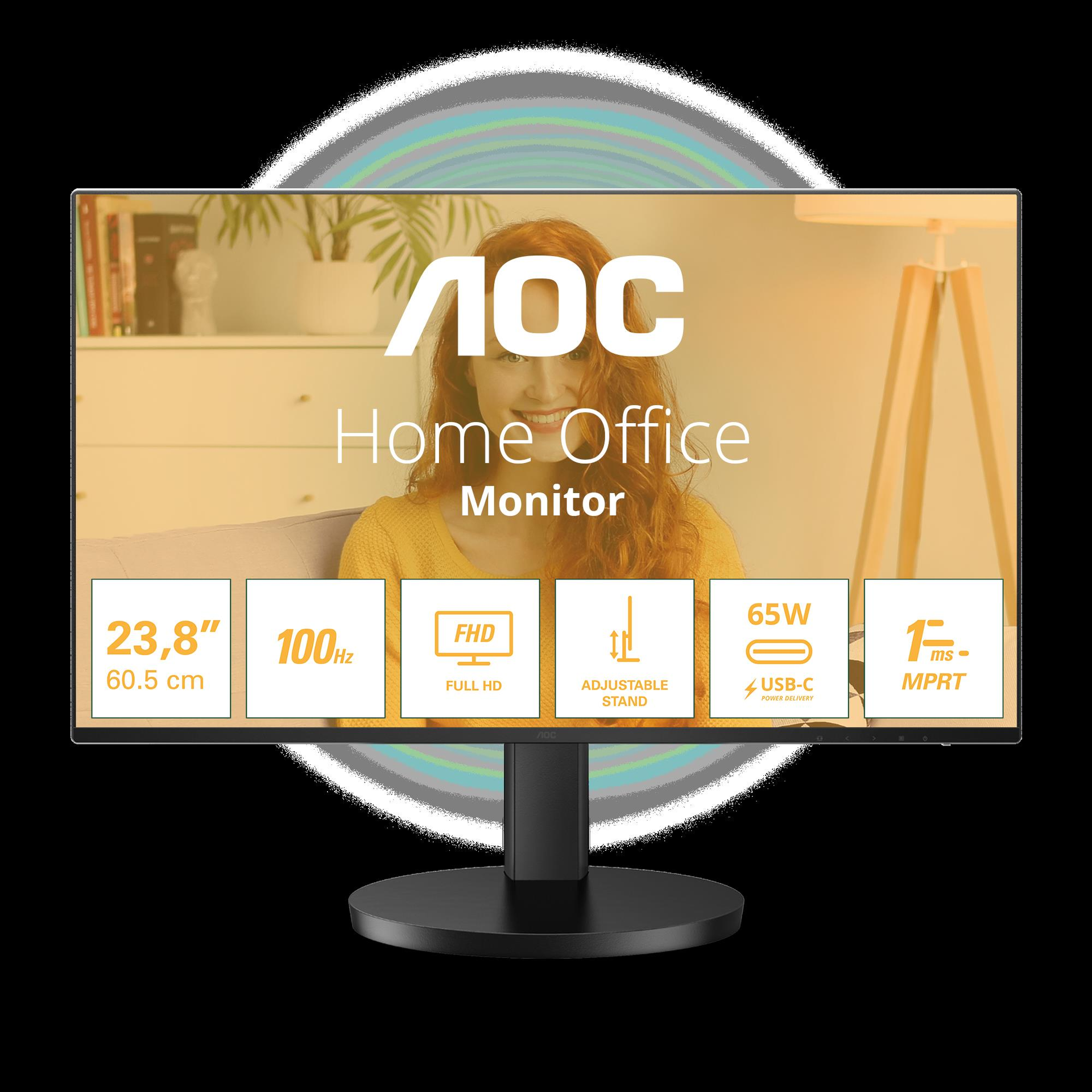 AOC Basic-line 27B3CF2 LED-Monitor 27" Full HD IPS 100 Hz USB-C Schwarz