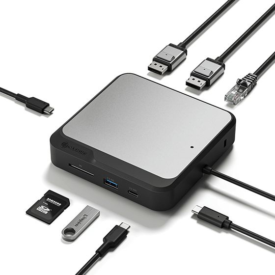 Alogic CD2 Dockingstation USB-C 2x DisplayPort Gigabit Ethernet 100 W Schwarz/Grau
