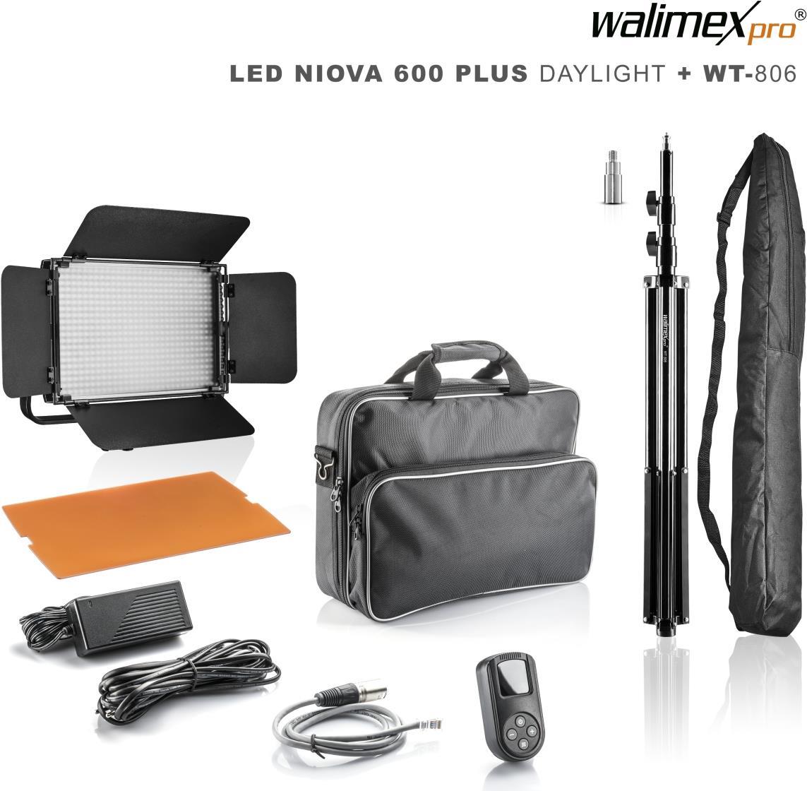 WALSER Walimex pro LED Niova 600 Plus Daylight + Stativ WT-806 (22996)