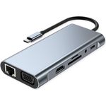 VALUE USB C Dockingstation 11-in-1, 4K30 1x(HDMI/VGA/GbE), USB(3xA,1xC,1xC PD) (12.99.1143)