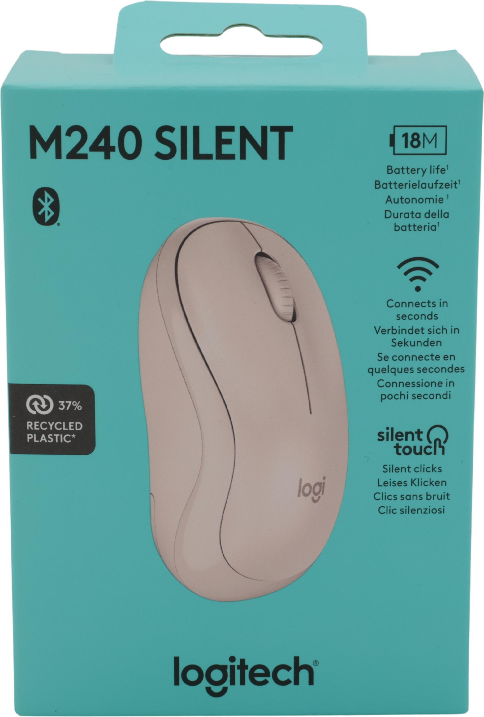Logitech M240 Silent Bluetooth-Maus Beidhändig Rosé