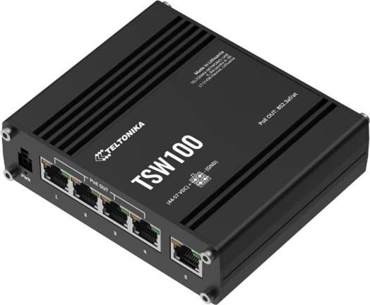 Teltonika TSW100 5-Port Gigabit Unmanaged Switch PoE Blau, Metallisch