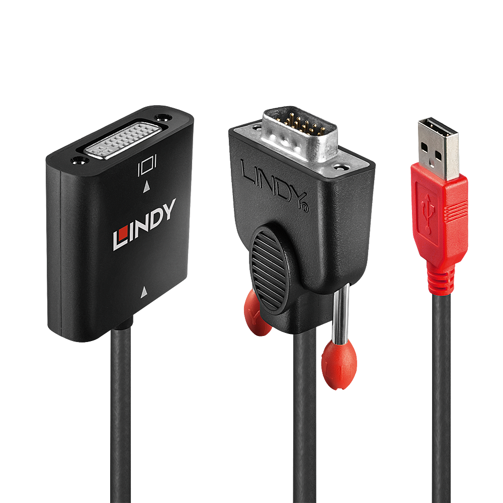 Lindy VGA Converter VGA auf DVI-D Schwarz, Orange