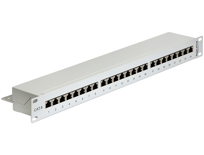 Delock 43300 Patch Panel 24 Port Cat.6 19" 1U Hellgrau