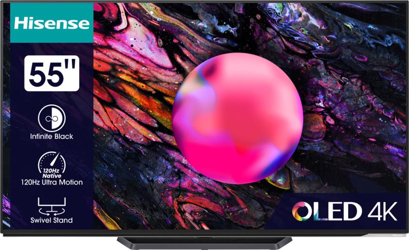 Hisense 55A85K Fernseher 139,7 cm (55") 4K Ultra HD Smart-TV WLAN Schwarz 900 cd/m² (55A85K)