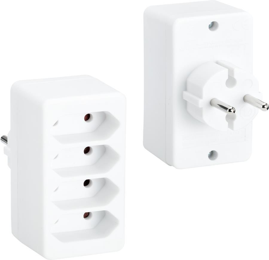 Bachmann Multistecker 4xEuro weiß, PVC 921.273 (921.273)